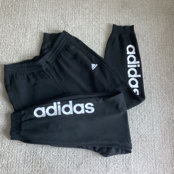 Adidas Joggers L 2 Pairs  Essentials Slim Tapered Cuff Pants - Picture 3 of 11